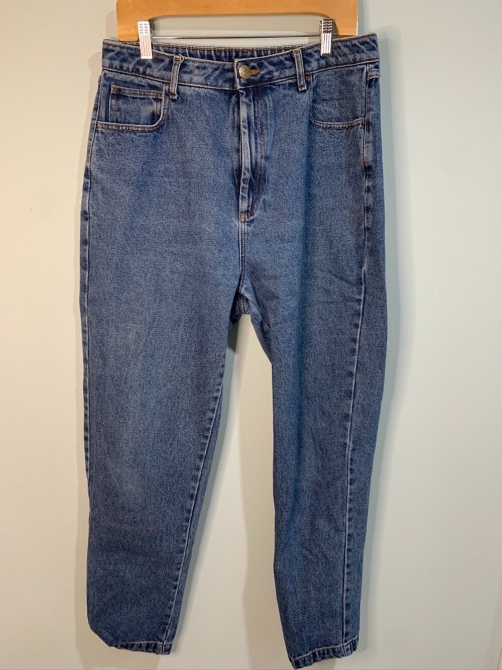 Lucy & Yak Jeans W32 L Blue Organic Cotton High Rise Straight Leg Denim